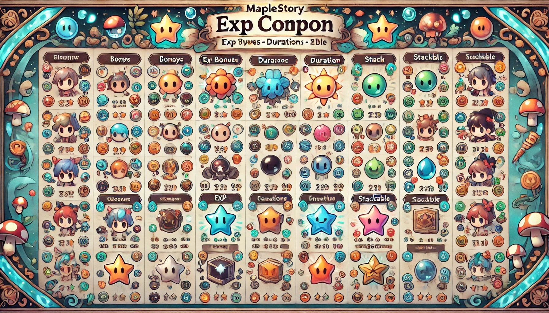 MapleStory EXP Coupon Chart: Boost Your Leveling with Ease!